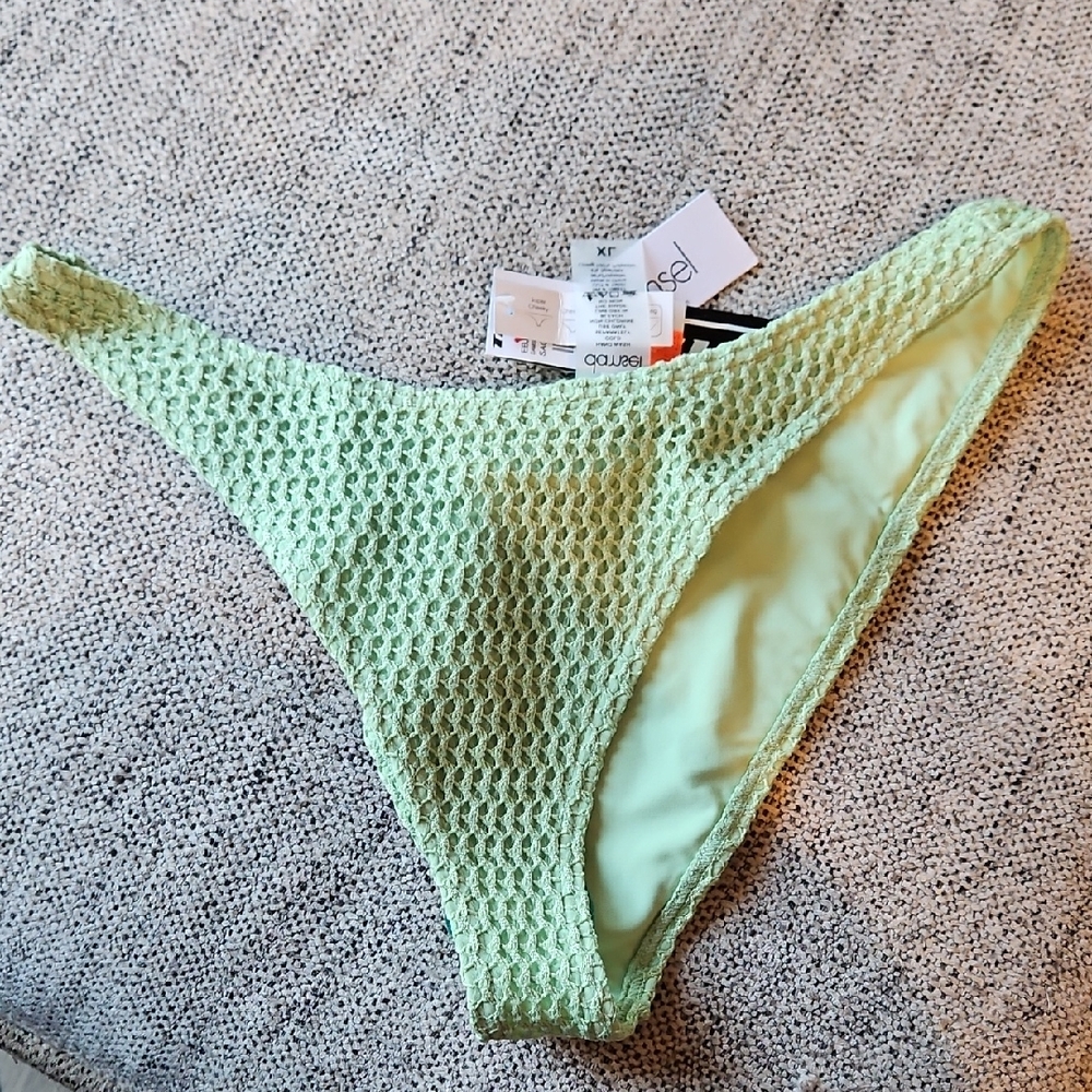 Green Textured Bikini Bottom